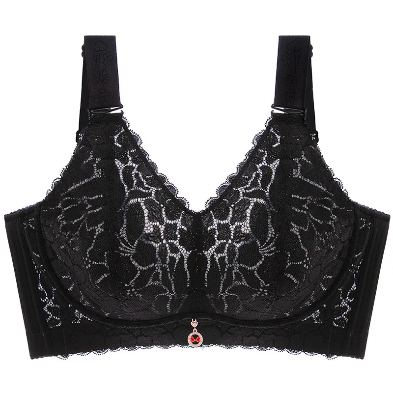 No steel ring underwear, large chest, small appearance, anti sagging, full cup ultra-thin adjustable bra, gathered and gathered