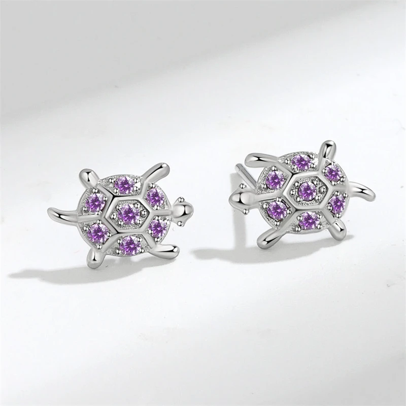 Boucles D'oreilles Tortue En Argent 925 - Bijou Pendants élégants Pour Femme, Cadeau Idéal - 9