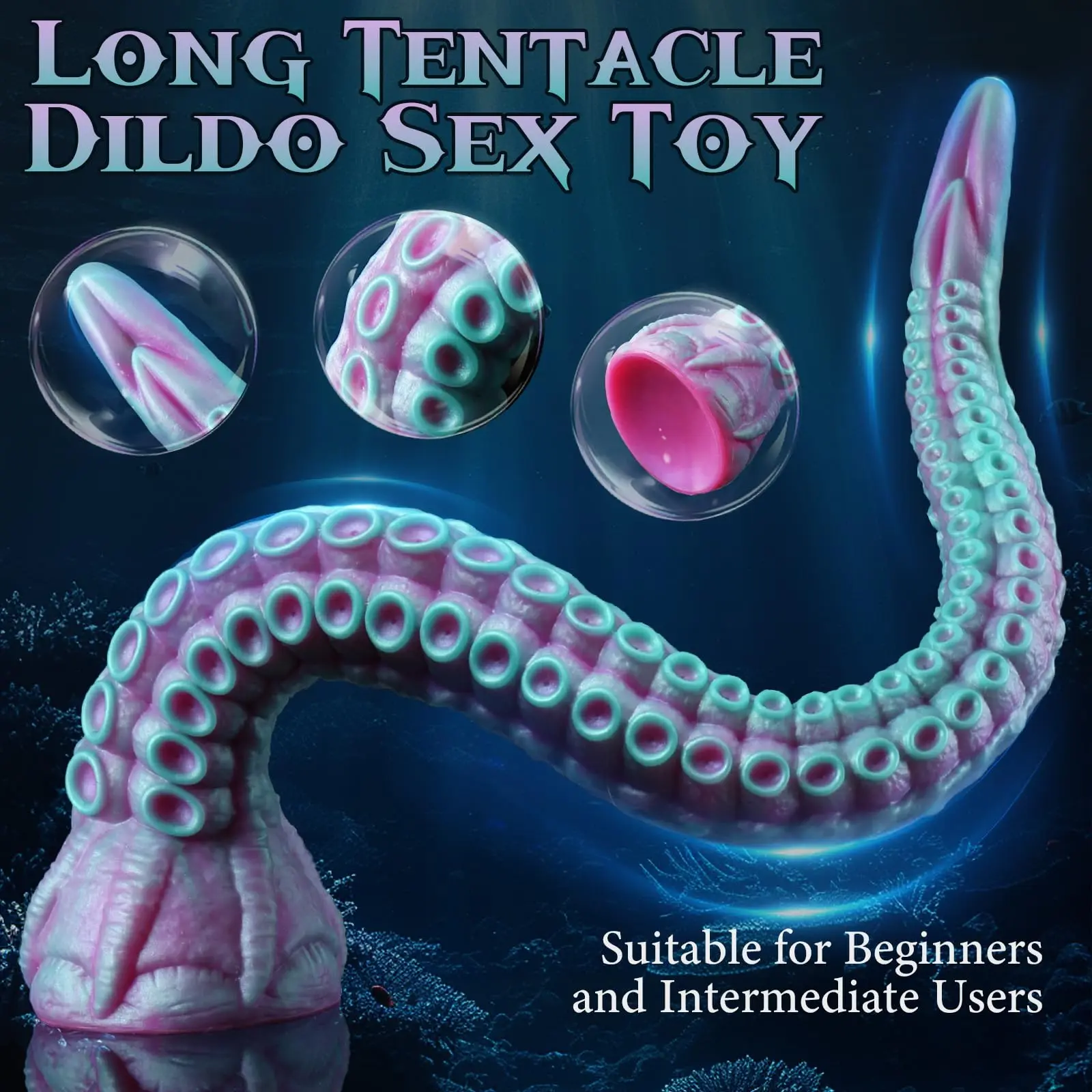 HeartCaptor Silicone Tentacle Dildo Fantasy Texture Anal Plug Prostate Massager Soft Octopus Design - Details 3