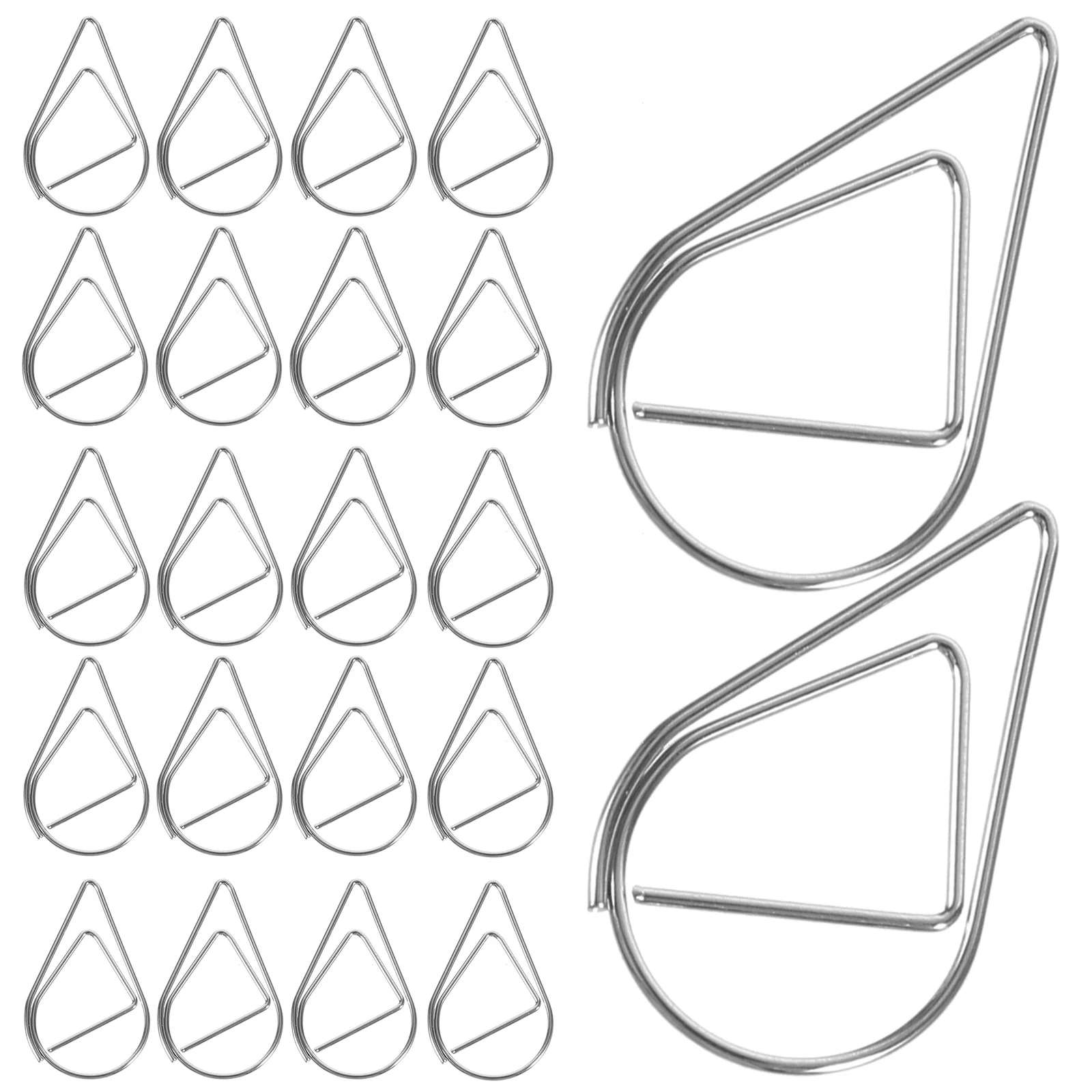 100 Pcs Modeling Paper Clips Metal Material Water Drop Shape Golden Silver Black Colored Bookmark Memo Clips 2.5x1.5cm