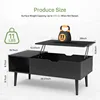 Coffee Table, Lift Top Coffee Tables  Small Modern Wooden Center Tables with Storage Shelf and Hidden Compartment 2