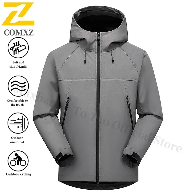 EiAO Windbreaker  Hooded Jacket Waterproof Windproof Teen Outdoor Coat for Hiking Camping Fishing Summer Lightweight Trekking
