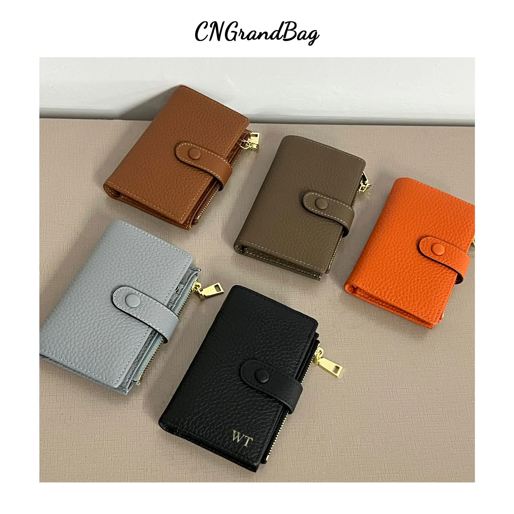 Genuine Pebble Cow Leather Multifunctional Women's Key Bag Cardholder Two-In-One  Wallet Two-Fold Buckle Men's Storage Bag - AliExpress