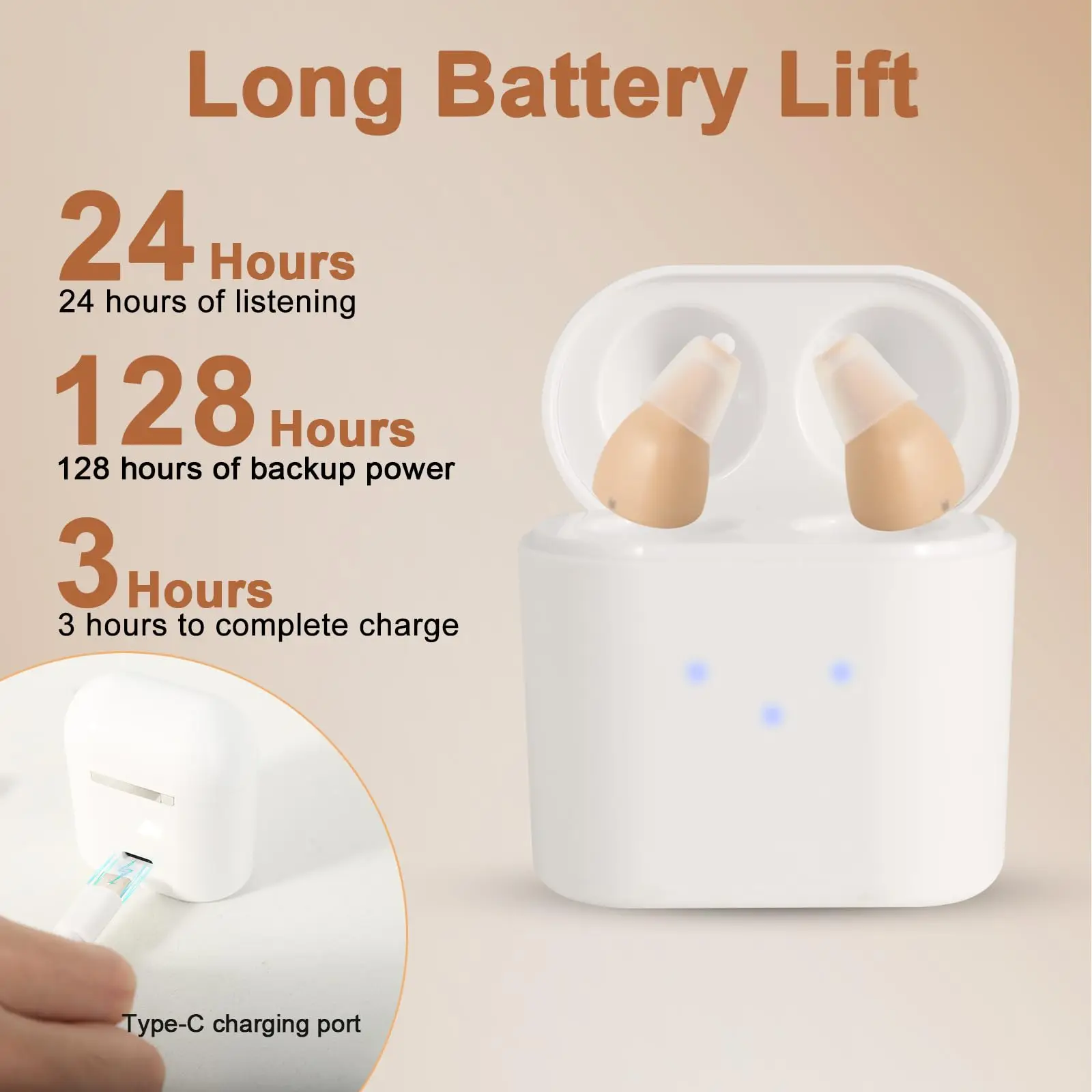 Laifa Hearing Aids for Adults Seniors with Charging Case OTC Hearing Aids Rechargeable for Adults Seniors with Noise Cancelling 5