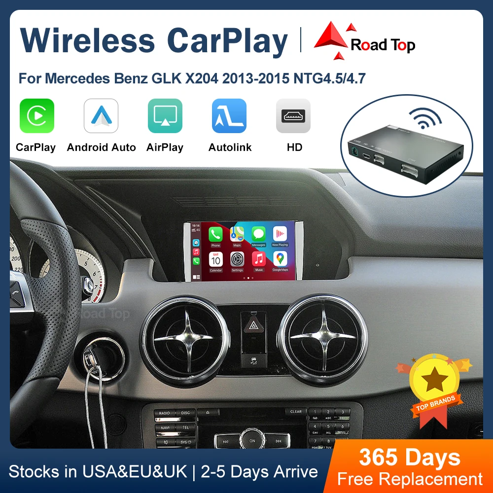 Road Top Wireless CarPlay for Mercedes Benz GLK X204 NTG4. with Android Auto Mirror Link AirPlay Car Play Functions