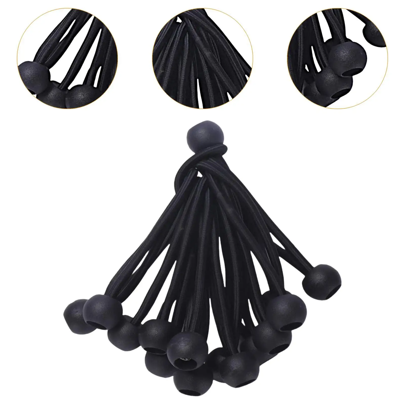36 Pieces Ball Bungee Cords Fitness Practical Elastic Trampoline Elastic Ropes Bungee Ropes for Tarp Wires Poles Straps Outdoor 5