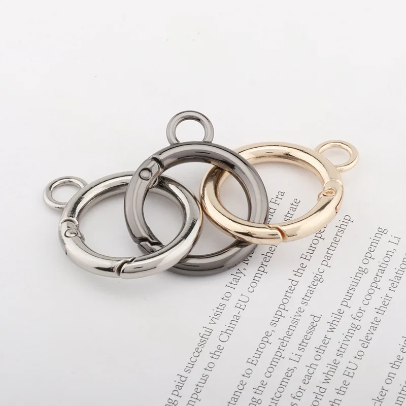 5 Stücke Runde Schlüsselanhänger Karabiner Clips Karabinerhaken Mit Feste Öse Feder Tor DIY Anhänger Stecker Autos Hund Kette Schnallen – Detail 2