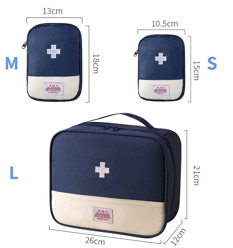 Medicine Bag Set S+M+L Portable Storage Bag Outdoor Travel First Aid Emergency Medicine-Bag Home Storage Decoration-Bag
