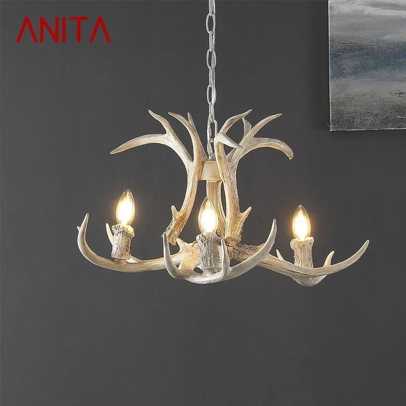 

Скандинавская Подвесная лампа ANITA в виде рогов, американский Ретро светильник для столовой, бара, виллы, кофейни, украшение для магазина одежды, люстра