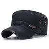 Unisex Baseball Cap Vintage Cadet Top Cap Washed Cotton Fashion Adjustable Flat Top Hat for Men Women 1