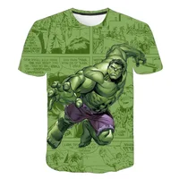 Classic Marvel Hero Hulk 3D Printed Kids T-shirt Top Daily Casual Boys and Girls Round Neck Short Sleeve 1