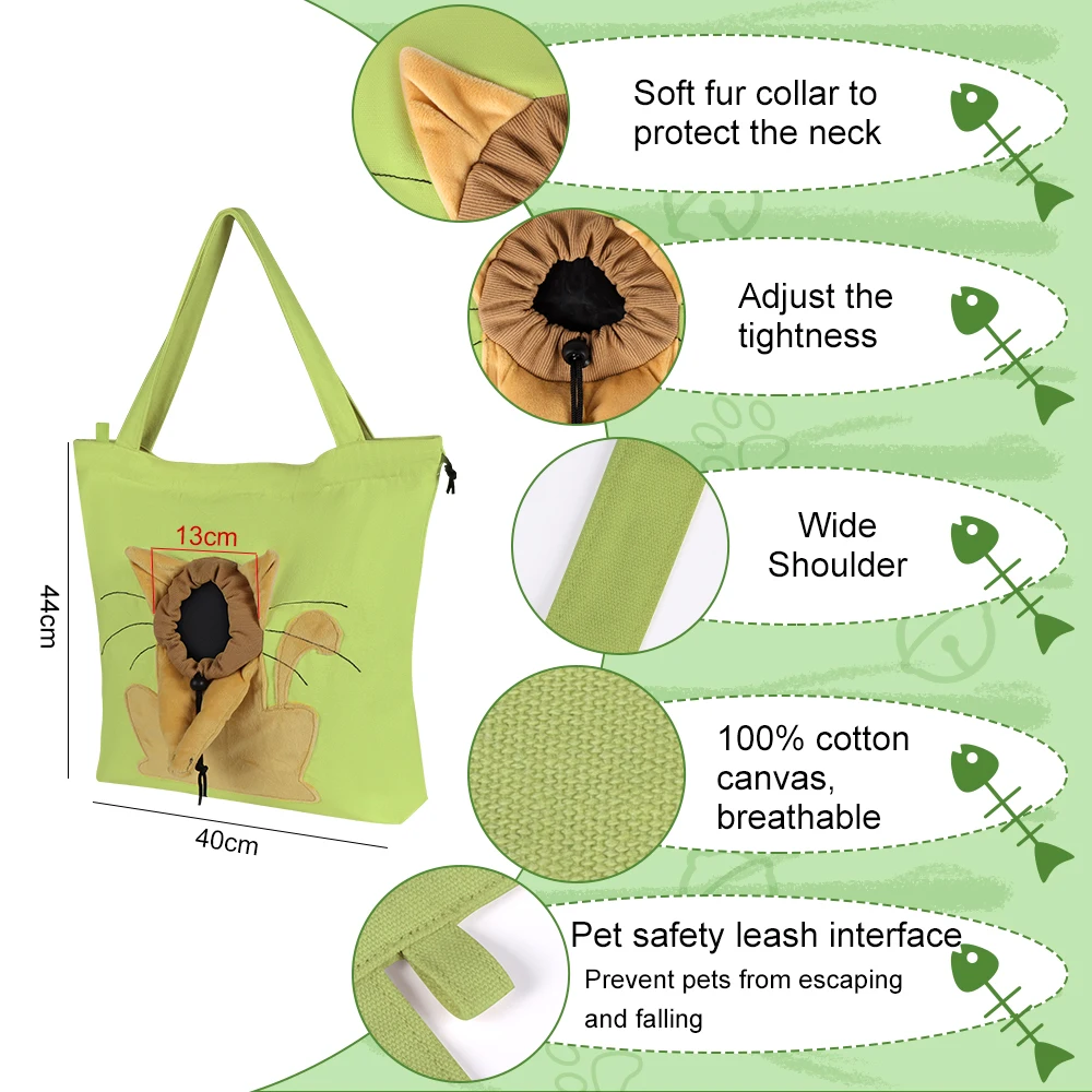 Pet Canvas Handbag Portable Cat Carrying Bag Soft Pet Carrying Outgoing Travel Pets Handbag With Safety Zippers Bag