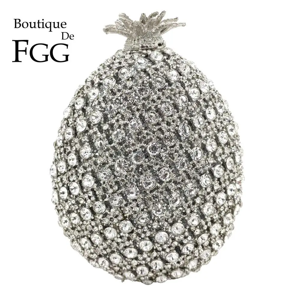 

Boutique De FGG 3D Ананас, женский клатч Minaudiere, вечерние кошельки, свадебные сумки с кристаллами, вечерние сумки для невесты, Коктейльные сумки с бриллиантами