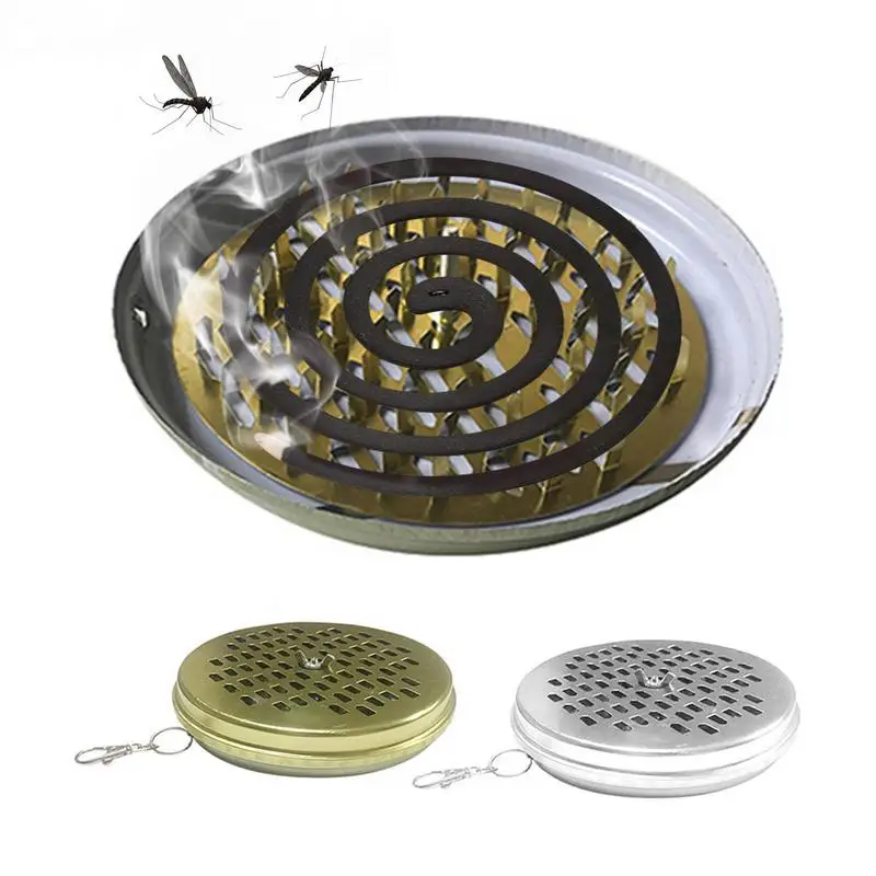 

Mosquitoes Coil Hanger Hangable Portable Incense Coil Burner Holder Indoor Outdoor High Quality Coil Holding Metal Case