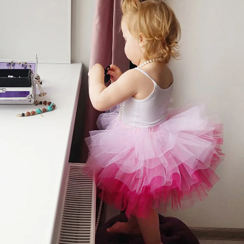 Fashion Girls Tutu Super Fluffy 6 Layers Petticoat Princess Ballet Dance Tutu Skirt Kids Cake Skirt Christmas Children Clothes