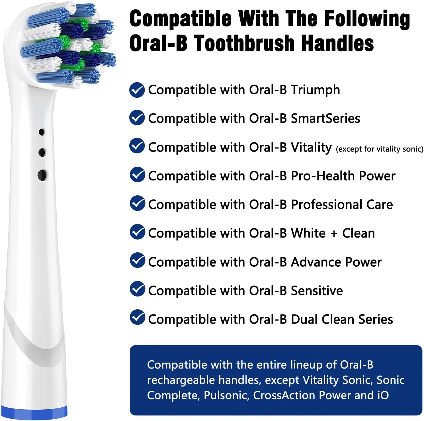 Replacement Brush Heads CrossAction Multi Angle Spare Dental Nozzles for Oral B Braun Electric Toothbrush D12/D16/DB4010/DB4510 2