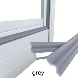 Waterproof Self - Adhesive Door and Window Seal Strip - Dustproof Noise and Insect Barrier - 5M (Gray)