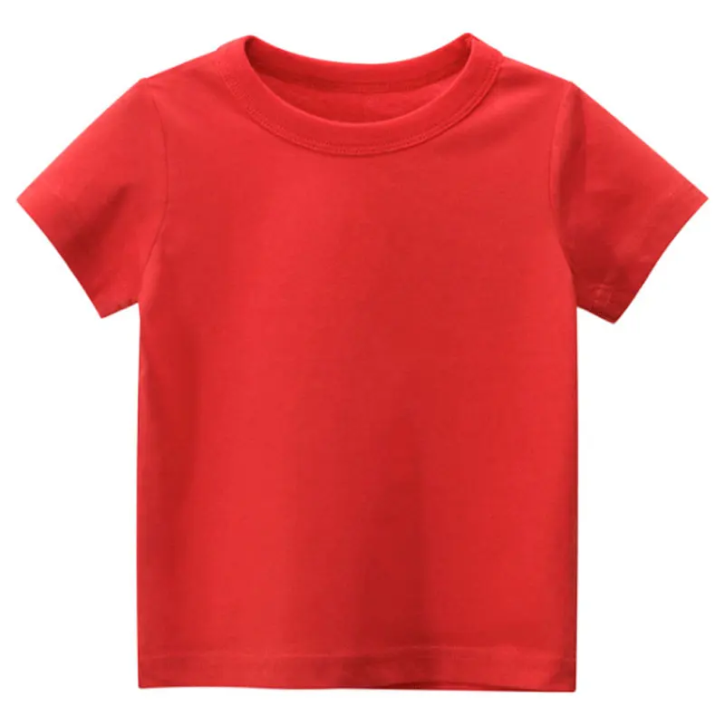 Seb52dcd5f5934eb79c21501306eb9511z Kids Plain T Shirt Tops For Child Boys Girls Baby Toddler Solid Blank Cotton Clothes White Black Children Summer Tees 1-8 Years - T-shirts