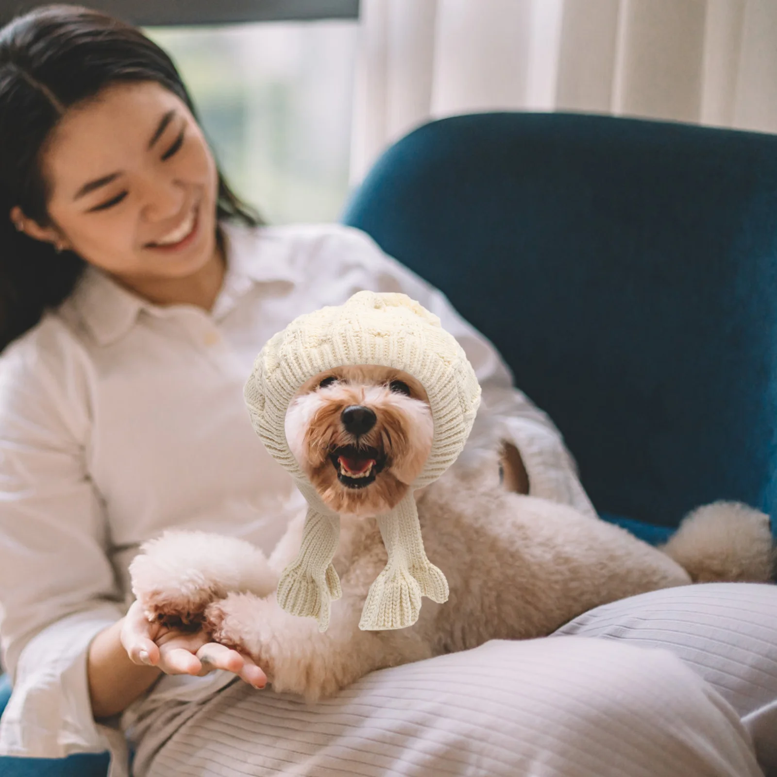 

Dog Knitted Hat Knitted Winter Dog Scarf Hat Winter Warm Cap Neck Warmer Costume