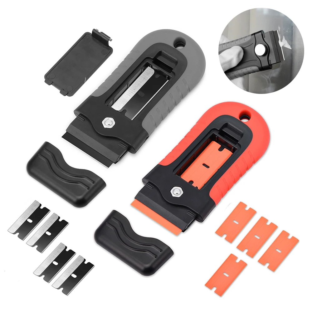 

Бритвенные скребки FOSHIO с пластиковыми лезвиями из углеродистой стали, инструмент для чистки стен, пленки, стекла, клея для удаления грязи