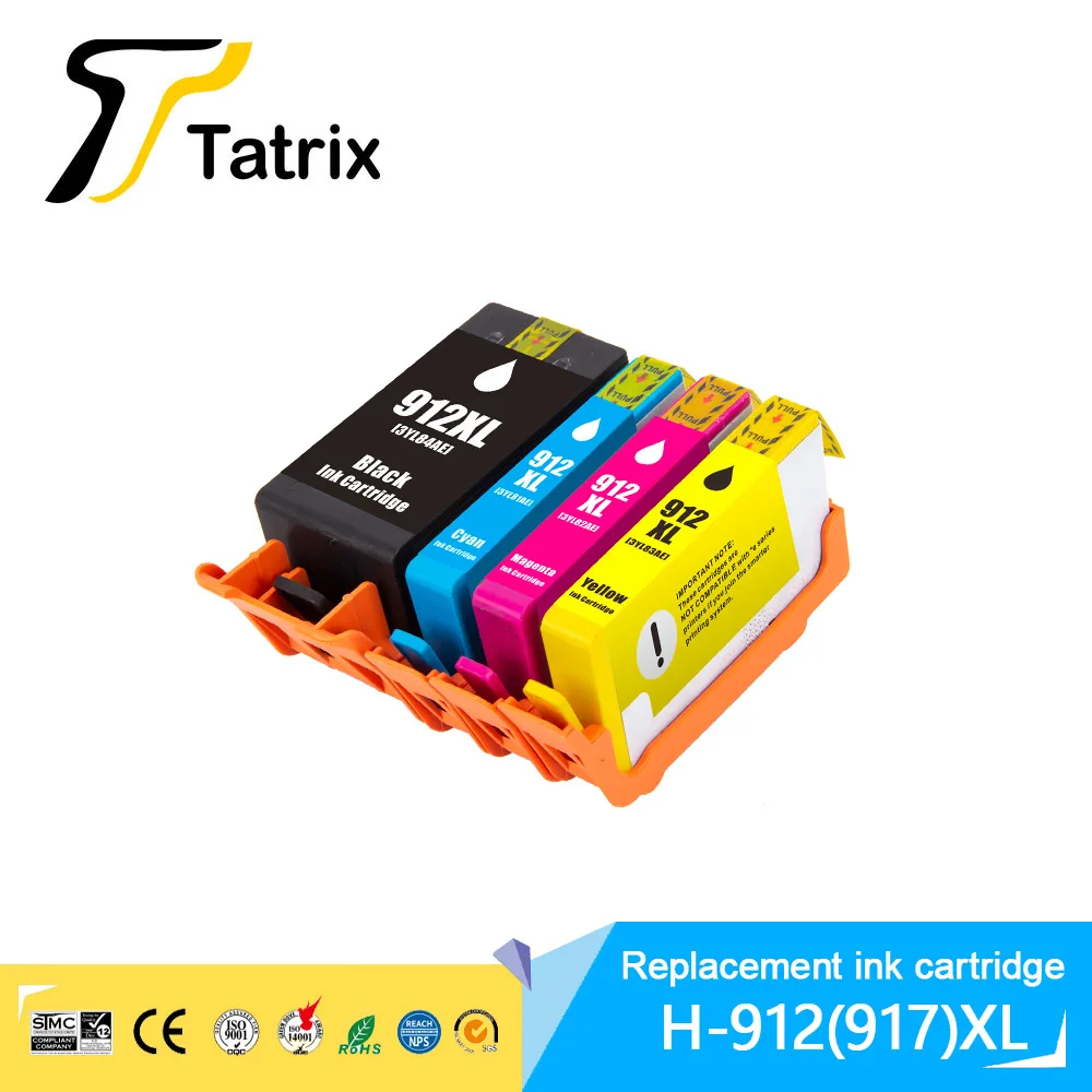 

Сменный чернильный картридж Tatrix hp 912 XL 912XL 917XL, совместимый с HP OfficeJet Pro 8010 8012 8015 8017 8018 8020 8025 8035