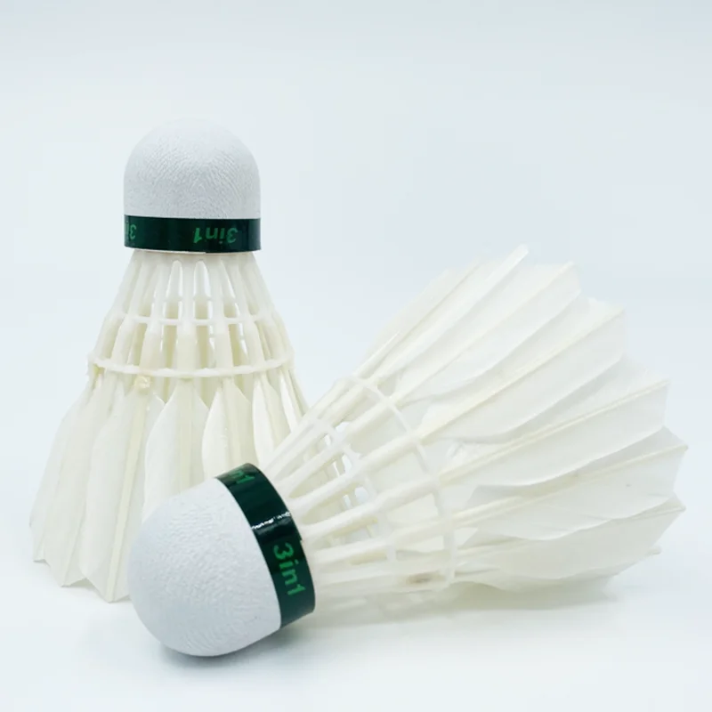 12Pcs Pro Petrel 757 3in1 Training Goose Feather Shuttlecocks Birdies Badminton Outdoor Indoor Shuttlecock Sports Game