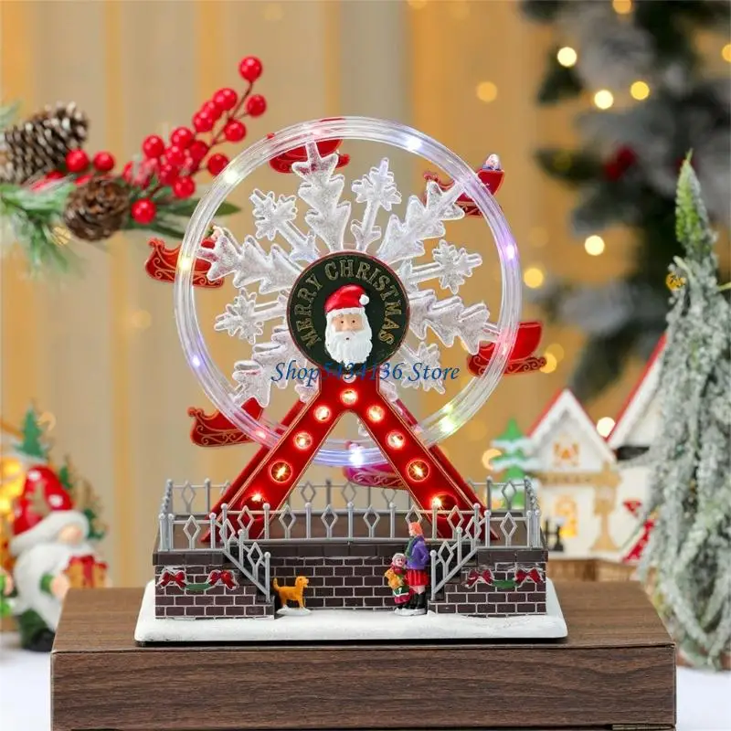 Weihnachten Spieluhr Musical Ornament LED Licht Dekoration Festival Rotierendes bewegliches Geburtstagsgeschenk – Detail 10