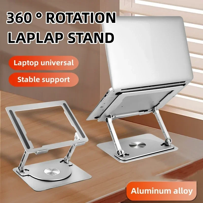360&deg; Rotatable Laptop Tablet Holder Aluminum Alloy Desktop Stand Hollow Out Heat Dissipation For Macbook 10-16 inch Laptop Mount