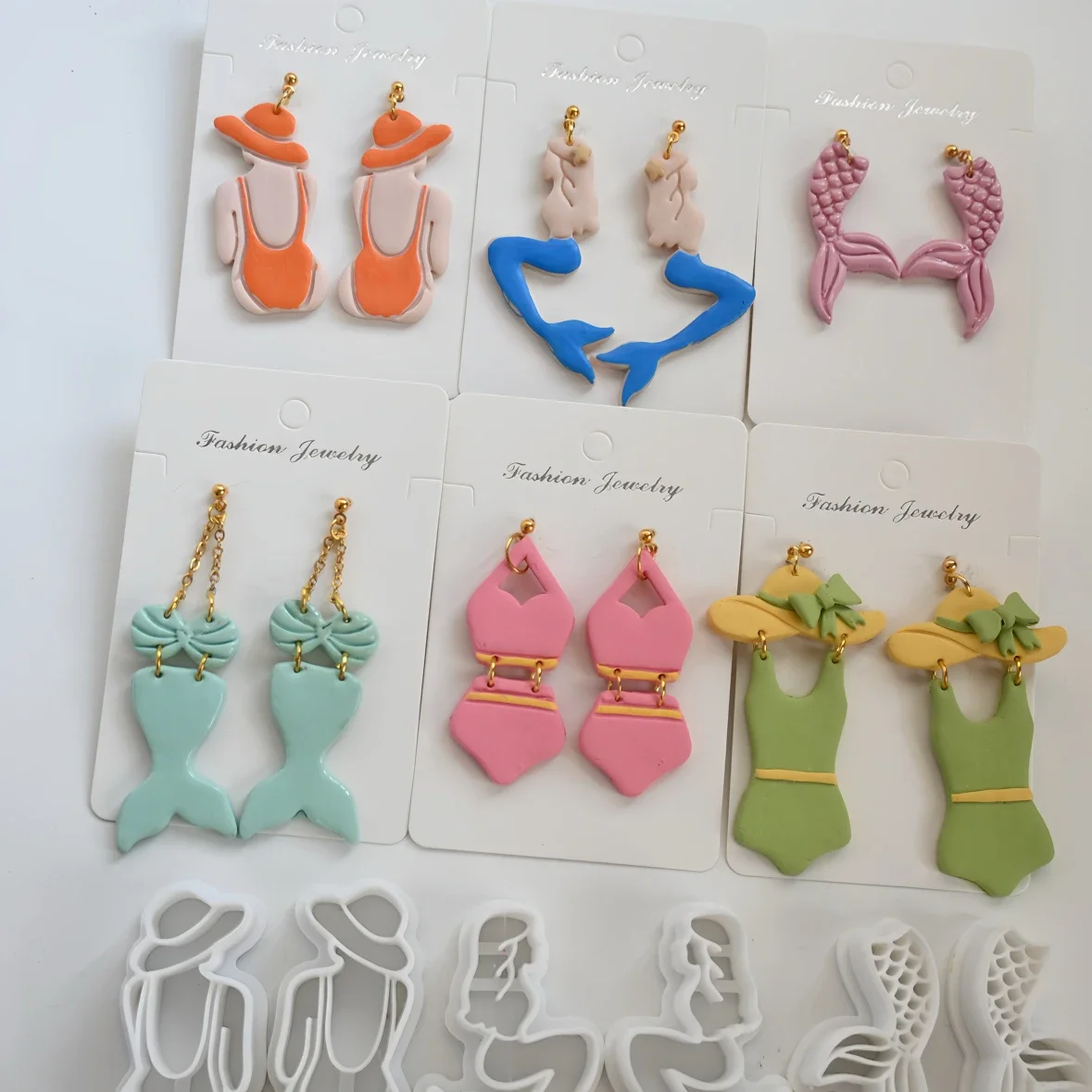 Swimsuit/ Hat/ Mermaid/ Fishtail Polymer Clay Cutter Clay Tool Diy Earring Pendant Jewelry Molding Cutting Mold Ceramic Tool