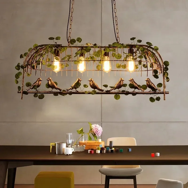 Nordic Modern Houten Vogel Kooi Handgemaakte Kroonluchter Restaurant Bar Japanse Stijl Art Houten Lampenkap Creatieve Vogel Houten Kroonluchter E27 Warme Verlichting Eettafel Hange-2 houtkleuren 60*20