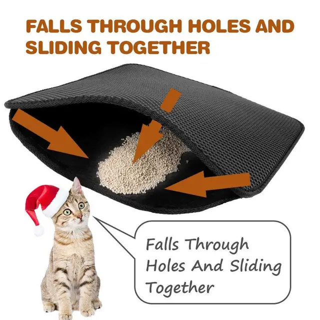 Non-slip Cat Litter Mat With Gift Waterproof Double Layer Pet Litter Box Mat Sand Cat Pad Bed Mat Clean Pad Cat Accessories 4