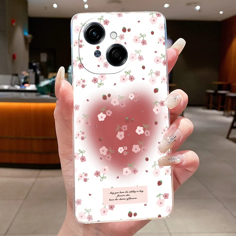Beautiful Flower Clear Soft Silicone Phone Case Cover