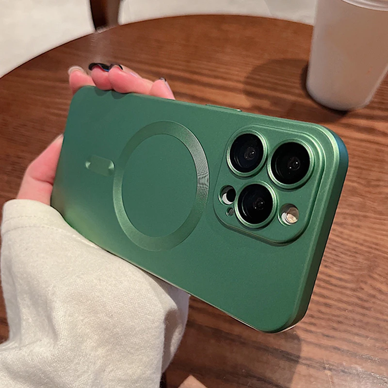 Luxury MagSafe Wireless Charging Case with Soft Magnetic Bumper Cover