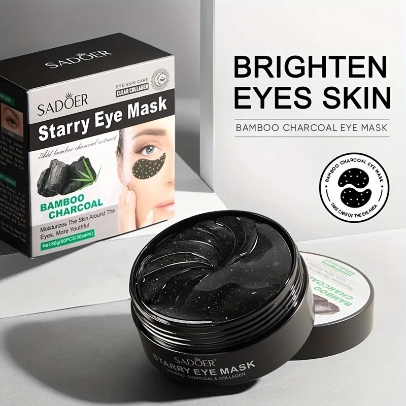 60pcs/box Starry Eye Mask Beauty Under Eye Masks-Contains Bamboo Charcoal And Collagen Firming And Rejuvenating Skin