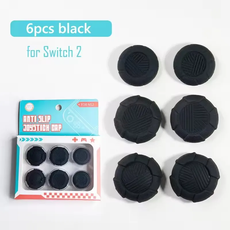 6pcs Thumb Stick Grip Caps for NS Switch 2 Accessories Thumbstick Silicone Case NS2 JoyC Controller Analog Joystick Cover