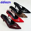 Fashion Pointed Toe Footwear Pumps Ladies High Heels Shoes Female Slingbacks Women Medium Heels Shoes Sandals Big Size 43 1