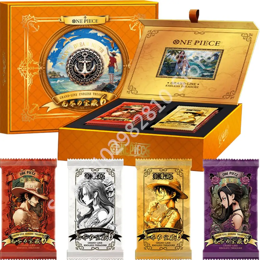 New KABAG One Piece Rare Cards Box Film Endless Treasure 6 Luffy Nami Zoro Characters Cards Table Game Toys Kids Christmas Gifts