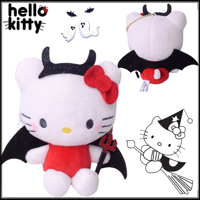 Kawaii Hello Kitty Halloween Plush Toys Anime Kt Skeleton Stuffed Doll  Keychain Cute Backpack Pendant Accessories Girls Gift - AliExpress