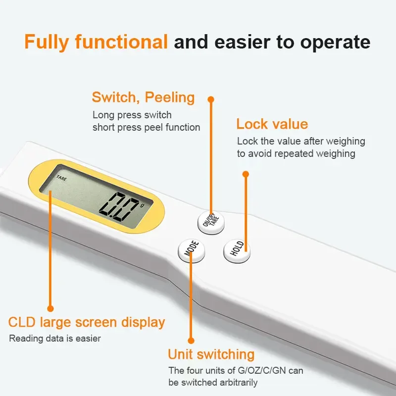 500g/0.1g Kitchen Measuring Spoons Digital Display Accurate Digital Kitchen Scale for Portioning Tea Flour Spices Medicine kitchen measuring spoons electronic scale measuring spoon set electronic kitchen scale electronic measuring spoon measuring cup and spoon set