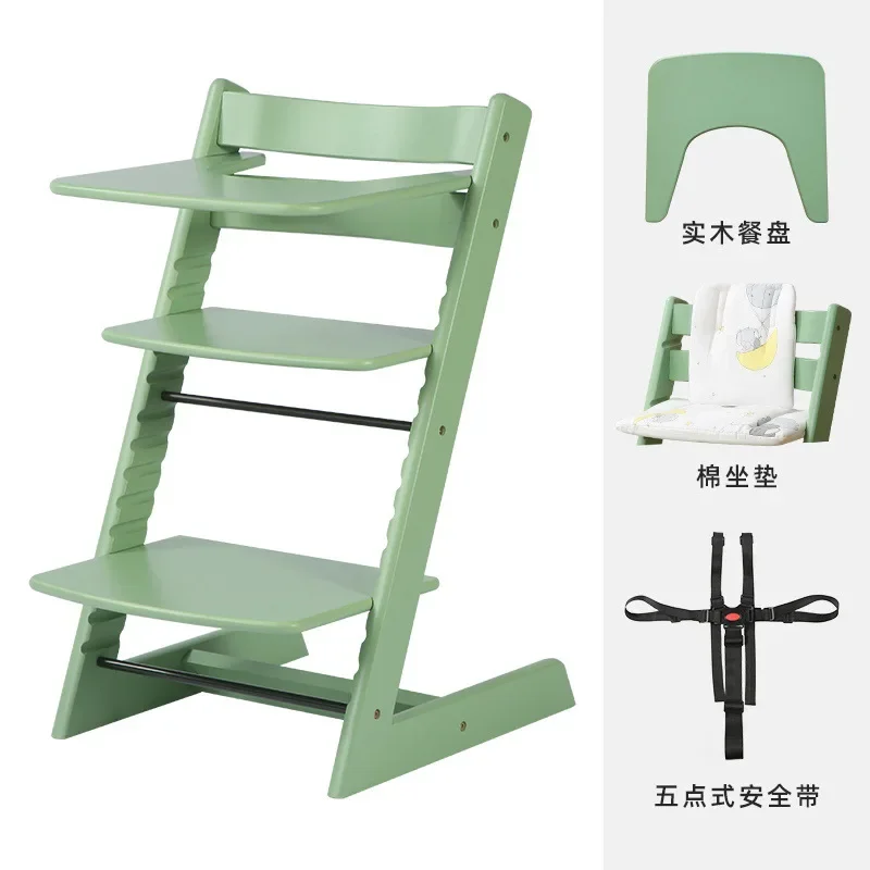 Children's Dining Chair Solid Wood Baby Growth Chair Wood Multifunctional Beech Home Adjustable Learning Table