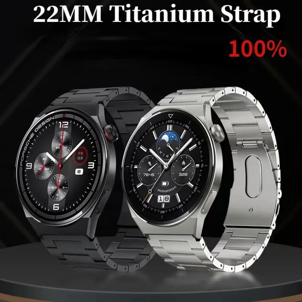 Premium 22mm Titanium Metal Wristband - Light Stainless Steel Strap