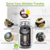 560W Food Waste Disposer 1200ml Capacity Food Crusher Stainless Steel Grinder Kitchen Appliances Garbage Disposal Material 4