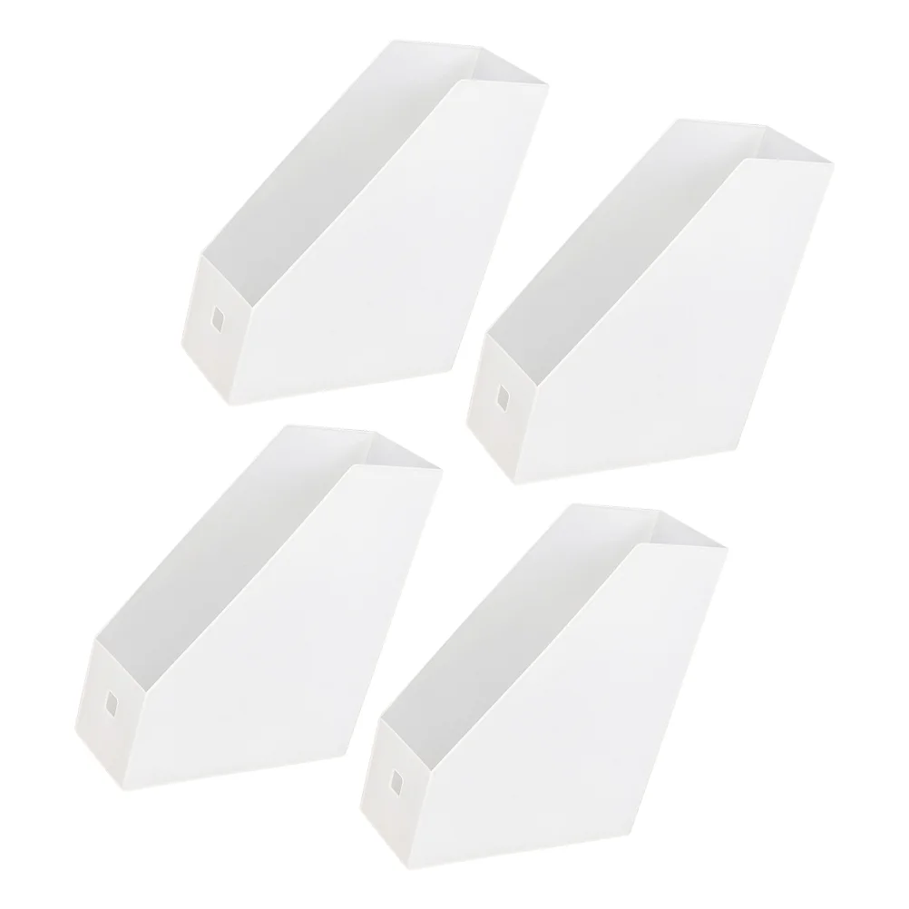 

Office Desk File Storage Rack Plastic Document Magazine Holder Book Stand Desktop Organizer White Student Office Use