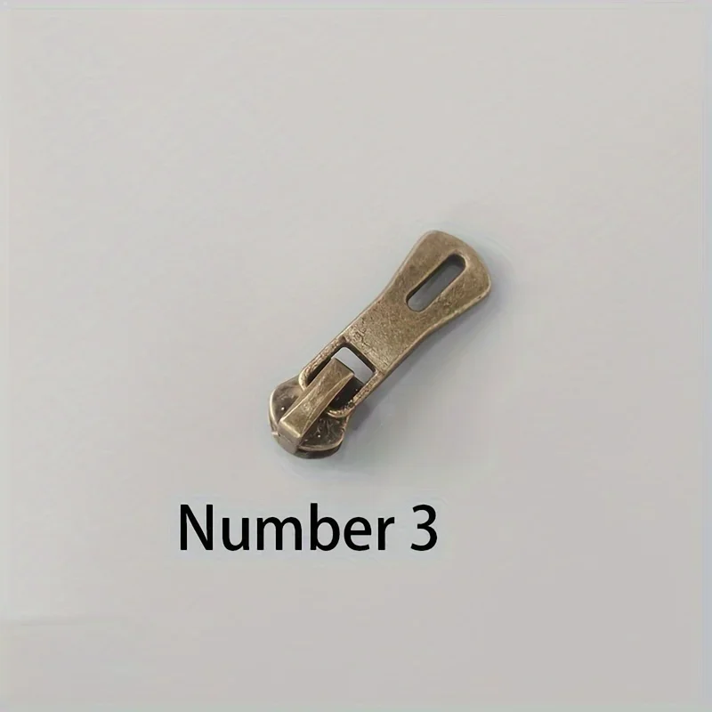 Assorted Sizes (No.3 No.5 No.8) Bronze Zipper Pulls 10pcs Metal Zipper Heads Thickening & Durability Alloying For Clothing zipper pullers,zipper heads,zipper accessories