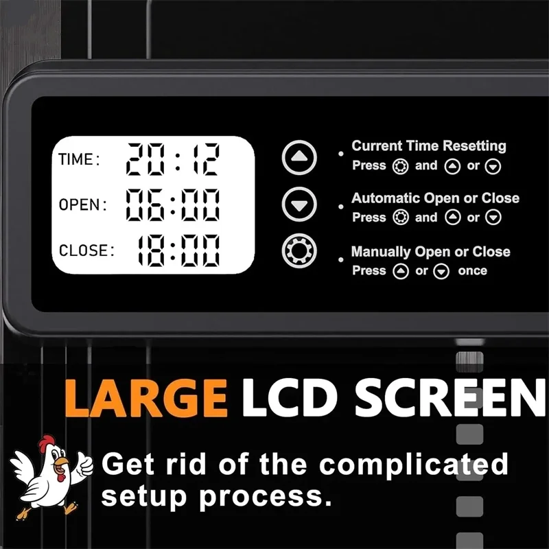 Chicken Coop Door Automatic Intelligent Timer Electric Aluminum Timing Opener Farm Automatic Management Tool