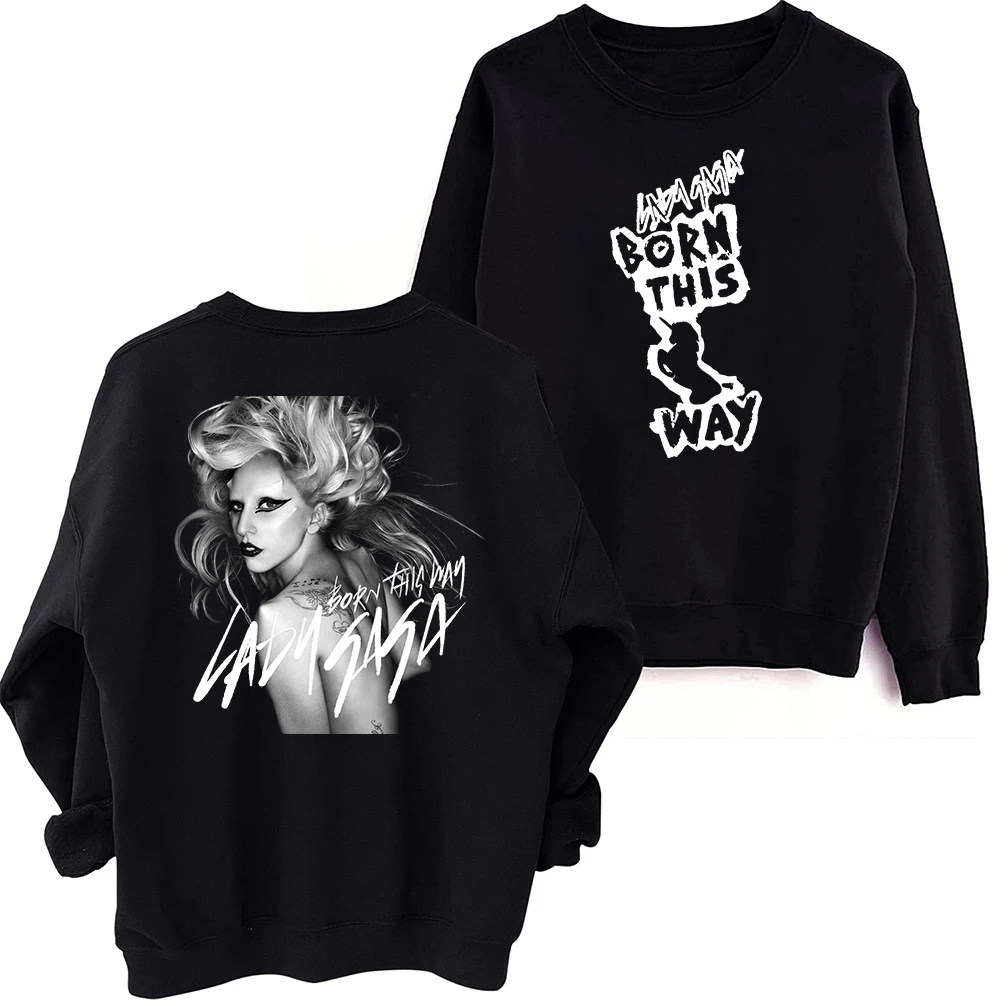 Lady Gaga Born This way 맨투맨 하라주쿠 라운드넥 긴팔, 오버사이즈 팬 선물 상의