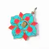 Tibetan Jewelry Nepal Brass flower Pendants Leaf Colver Amulet 5