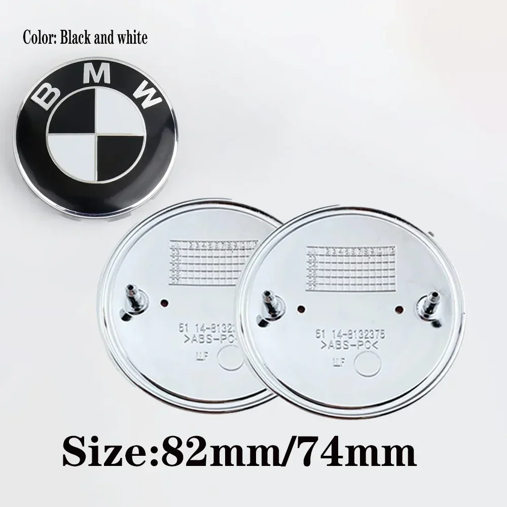 2pcs 82mm 74mm Chrome Base Car Badge For BMW E46-X6