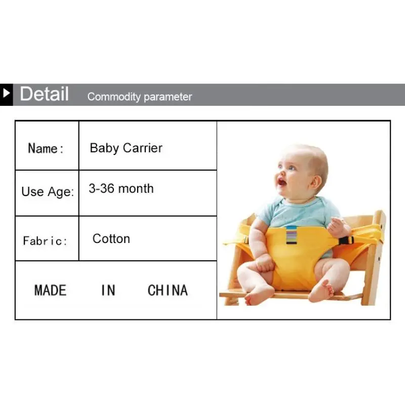 Ceinture de salle à manger pour bébé, siège d'enfant portable, chaise de salle à manger pour bébé, ceinture de sécurité