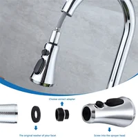 การเปลี่ยนหัวก๊อกน้ําห้องครัว, 3 โหมด (สเปรย์ใบมีด) ดึงลงหัวเครื่องพ่นก๊อกน้ําอ่างล้างจานพร้อมอะแดปเตอร์ 9 อัน 1